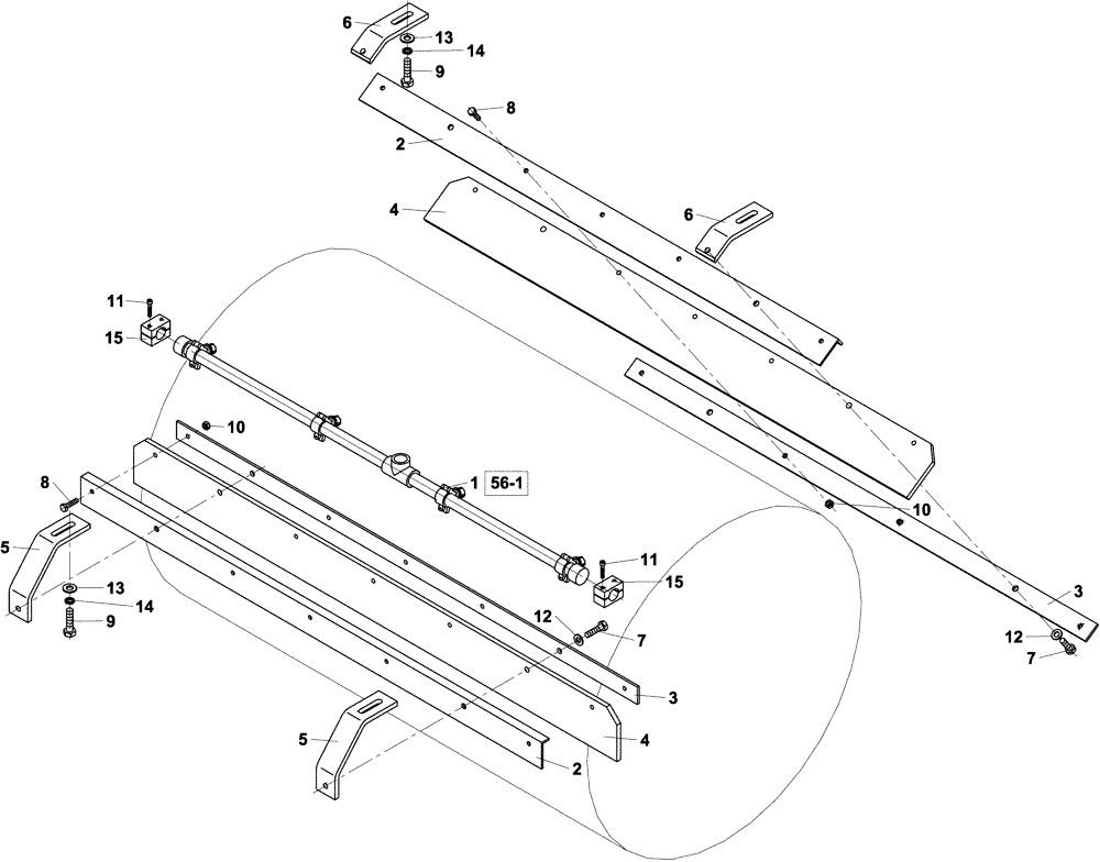 Схема запчастей Case DV204 - (12-56/4[01]) - DRUM SCRAPERS (12) - Chassis/Attachments
