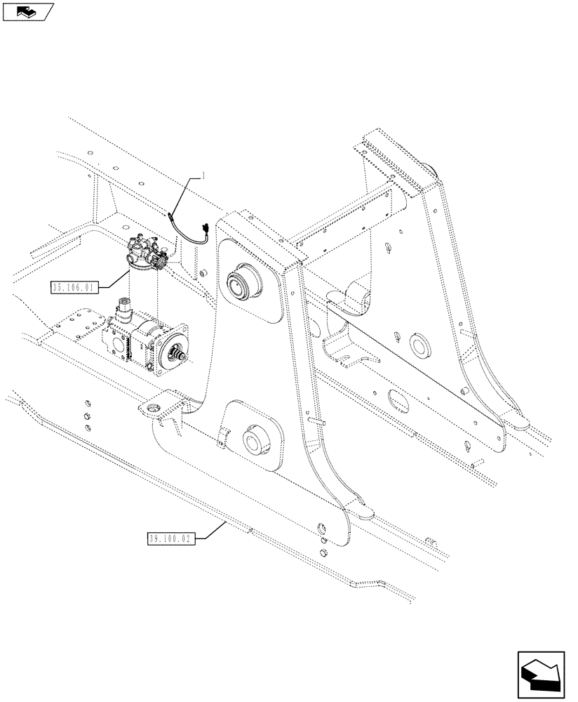 Схема запчастей Case 580SN - (55.610.01) - HYDRAULIC PUMP- WIRE HARNESS (55) - ELECTRICAL SYSTEMS