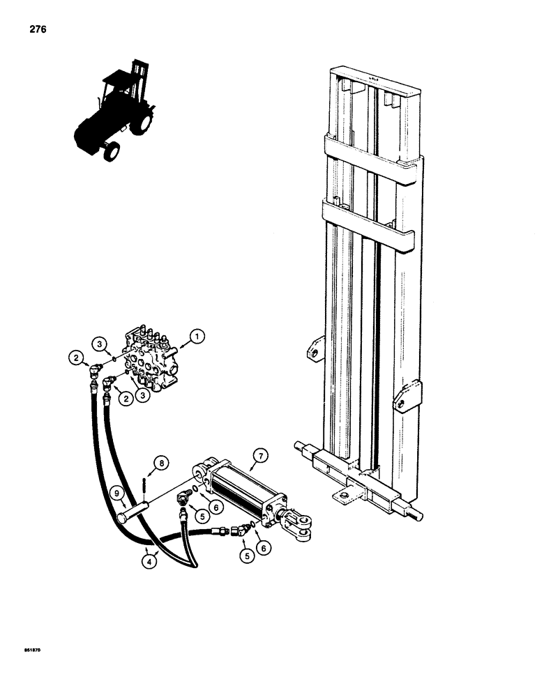 Схема запчастей Case 585D - (276) - MAST SIDESHIFT HYDRAULIC CIRCUIT (35) - HYDRAULIC SYSTEMS