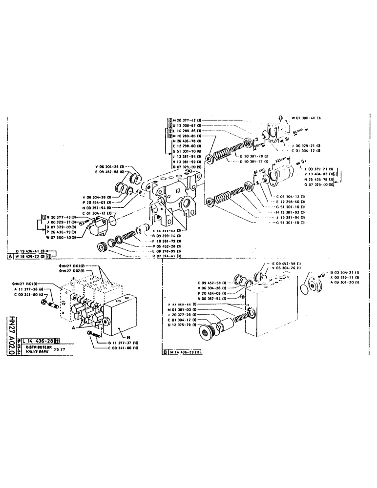 Схема запчастей Case 160CK - (225) - VALVE BANK (07) - HYDRAULIC SYSTEM