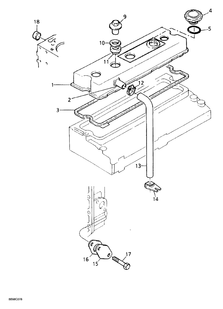 Схема запчастей Case 689G - (02-28) - CYLINDER HEAD COVER (02) - ENGINE