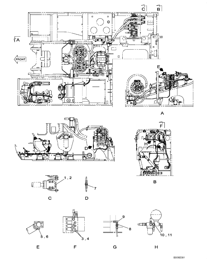 Схема запчастей Case CX800 - (08-097-00[01]) - HYDRAULIC CIRCUIT - PLUG, BLANK-OFF (WITHOUT SELF-DETACHING COUNTERWEIGHT SYSTEM) (08) - HYDRAULICS