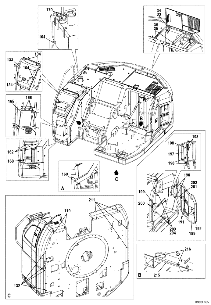 Схема запчастей Case CX135SR - (09-08) - FRAMES, COVERS (09) - CHASSIS/ATTACHMENTS