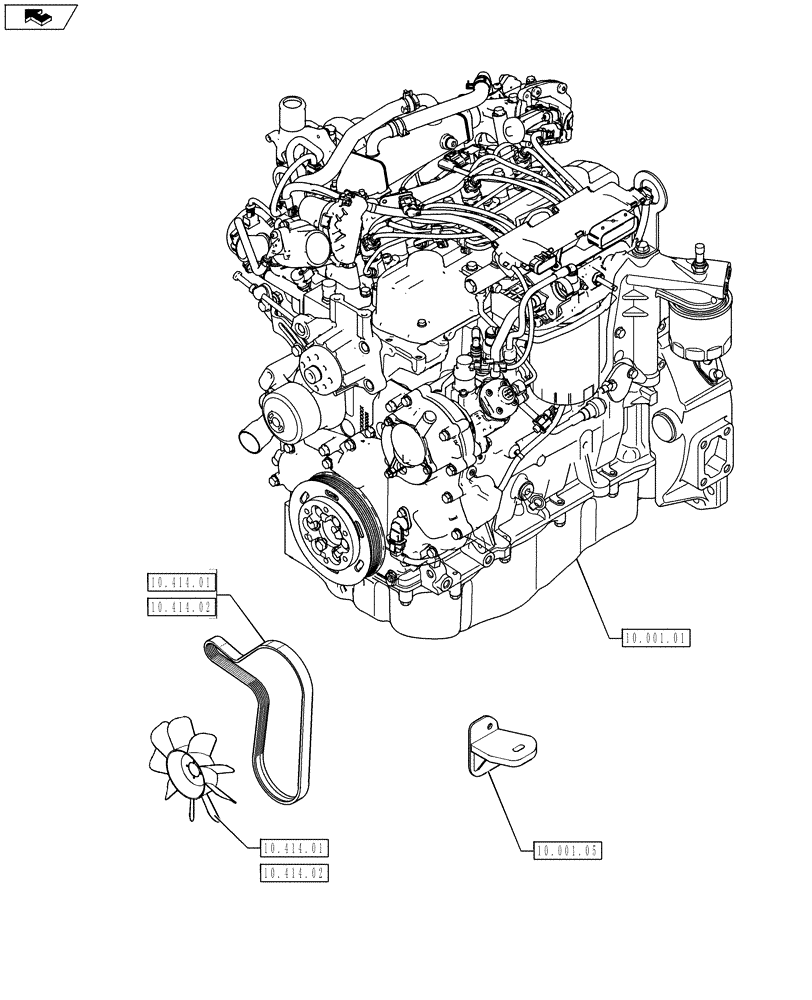 Схема запчастей Case 590SN - (10.000.10[03]) - SECTION INDEX - ENGINE (10) - ENGINE