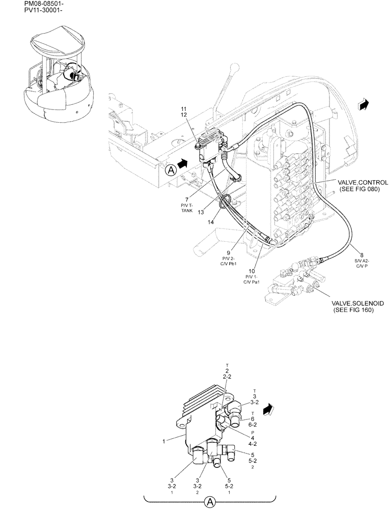 Схема запчастей Case CX27B - (01-036) - CONTROL LINES, REMOTE (DOZER) (35) - HYDRAULIC SYSTEMS