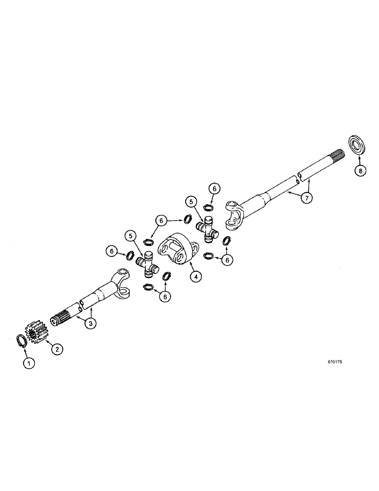 Схема запчастей Case 590 - (6-40) - FRONT DRIVE AXLE, AXLE SHAFTS (06) - POWER TRAIN