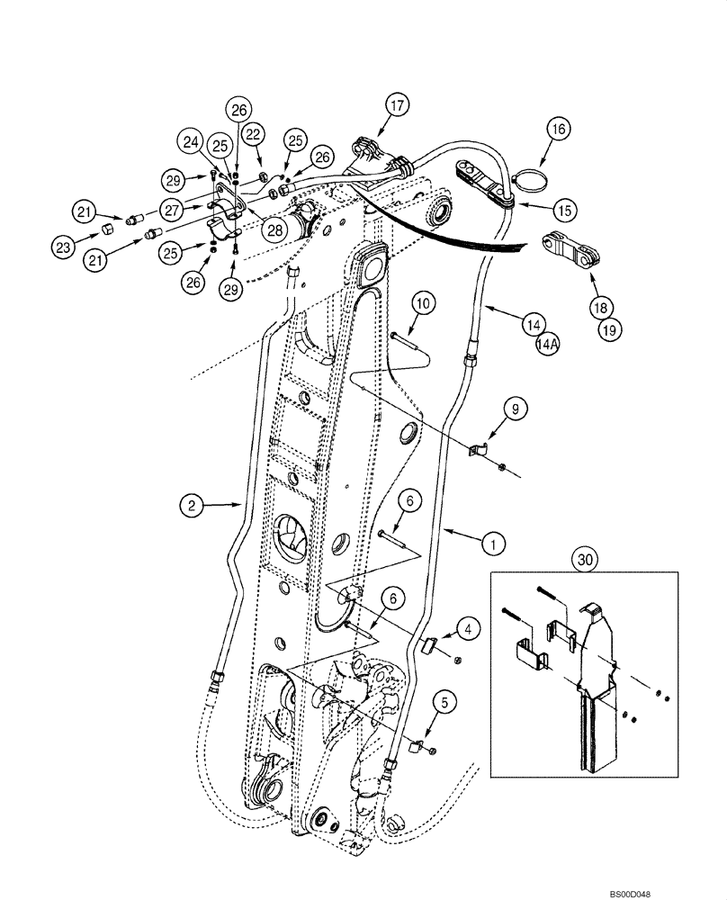 Схема запчастей Case 580SM - (08-20) - HYDRAULICS - BACKHOE AUXILIARY (08) - HYDRAULICS