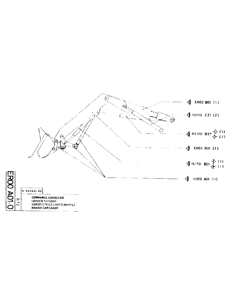 Схема запчастей Case RC200L - (104) - LOADER FITTINGS 