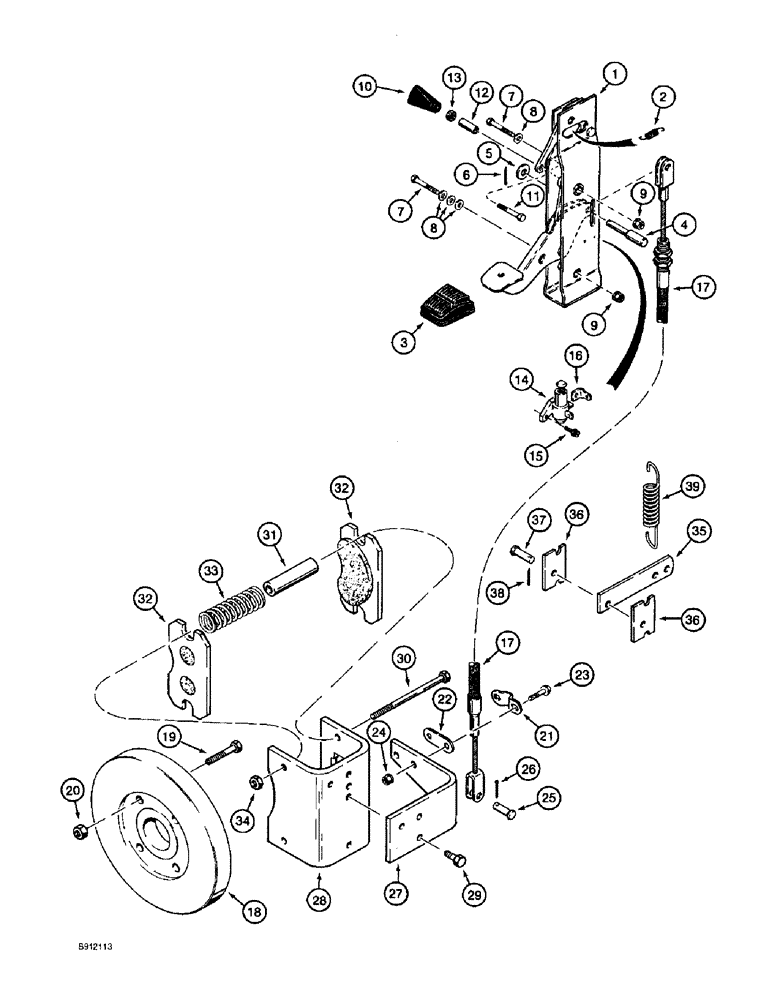 Схема запчастей Case 860 - (7-02) - PARKING/EMERGENCY BRAKE (07) - BRAKES
