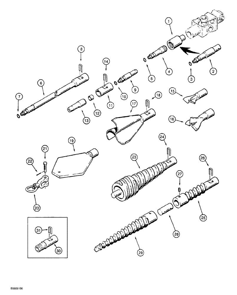 Схема запчастей Case MAXI-SNEAKER - (09-036) - HYDRA-BORER COUPLER AND BORING ATTACHMENTS (09) - CHASSIS/ATTACHMENTS