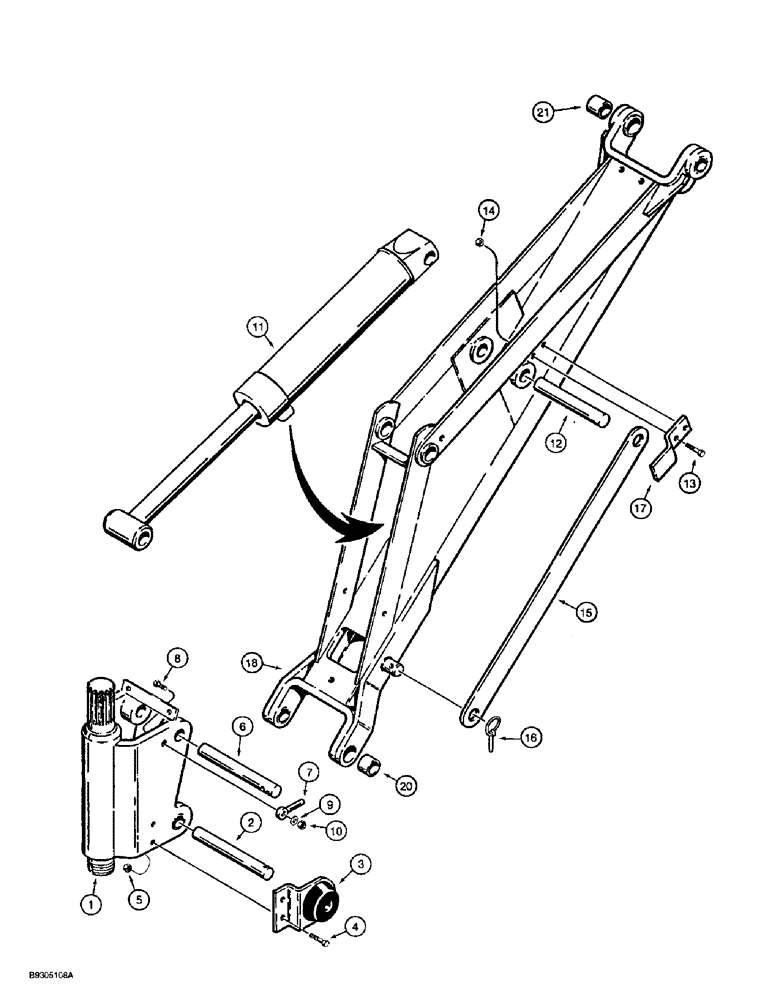 Схема запчастей Case 560 - (9-026) - BACKHOE SWING TOWER AND BOOM, D100 BACKHOE (09) - CHASSIS/ATTACHMENTS