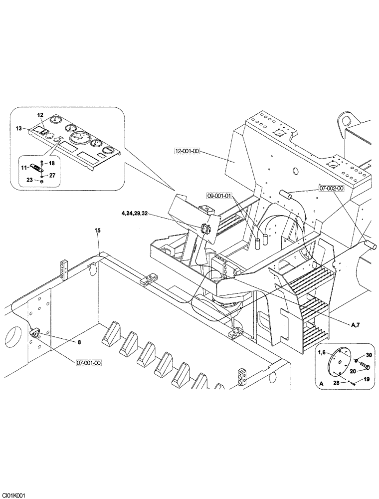 Схема запчастей Case SR20 - (04-007-00[01]) - ELECTRICAL CIRCUIT - DIFFERENTIAL LOCK (06) - ELECTRICAL SYSTEMS