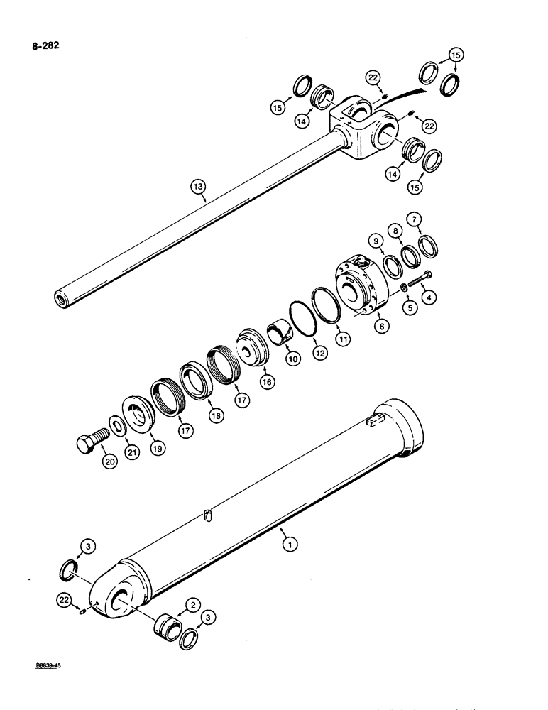 Схема запчастей Case W36 - (8-282) - TILT CYLINDERS (08) - HYDRAULICS