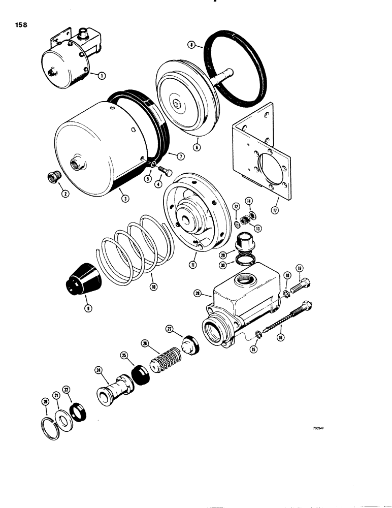 Схема запчастей Case W20 - (158) - L40663 BRAKE CYLINDERS (07) - BRAKES