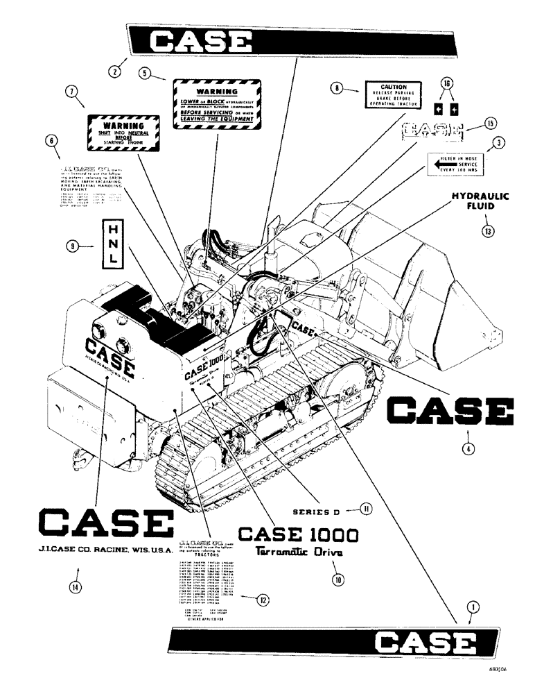Схема запчастей Case 1000D - (338) - DECALS (05) - UPPERSTRUCTURE CHASSIS