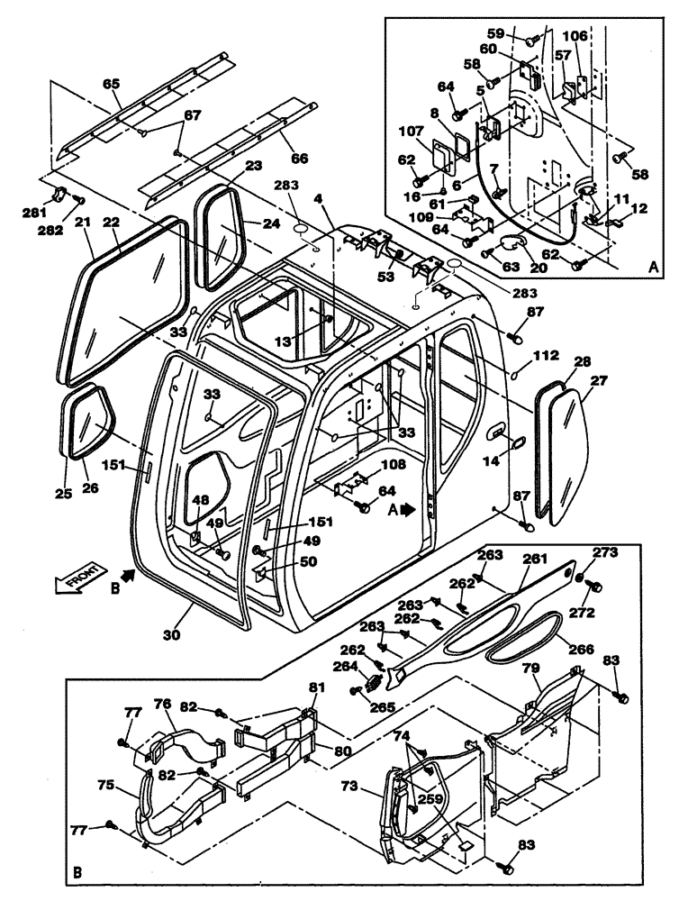 Схема запчастей Case CX350 - (09-071-01[01]) - CAB AND GLASS (09) - CHASSIS