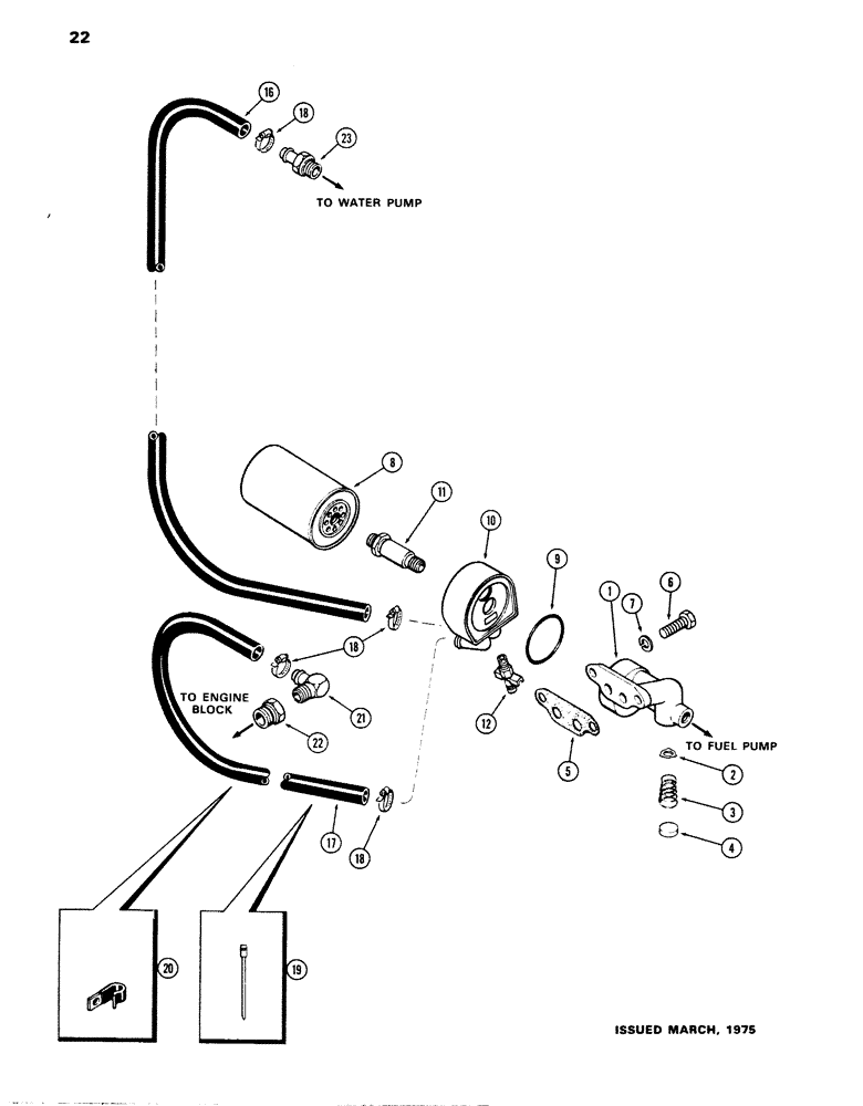Схема запчастей Case W14 - (022) - OIL FILTER AND COOLER, (336 BD) DIESEL ENGINE, 1ST USED ENG. S/N 2571281 (02) - ENGINE