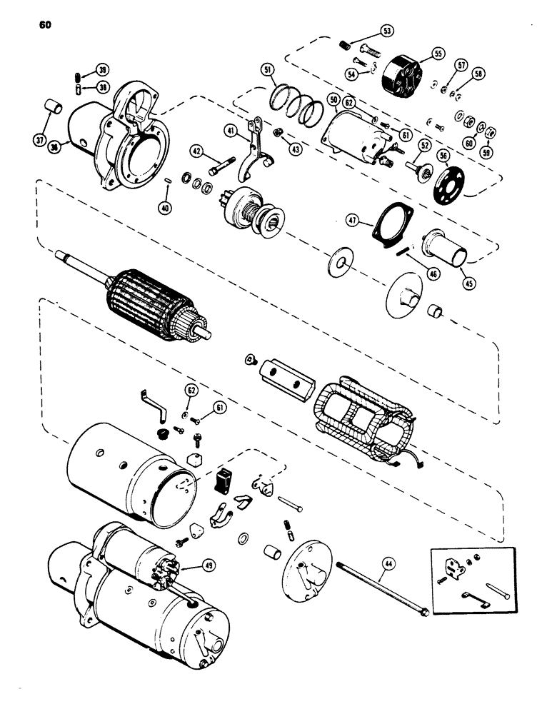 Схема запчастей Case 450 - (060) - R29870 STARTER, 207 DIESEL ENGINE (06) - ELECTRICAL SYSTEMS