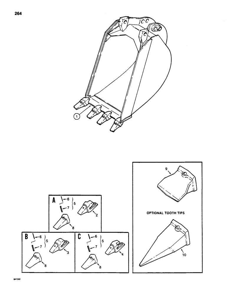 Схема запчастей Case 880D - (264) - BACKHOE BUCKETS (19) - BUCKETS