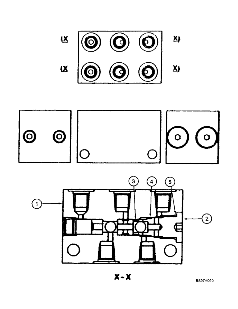Схема запчастей Case 9040B - (8-161A) - SHUTTLE VALVE ASSEMBLY (08) - HYDRAULICS