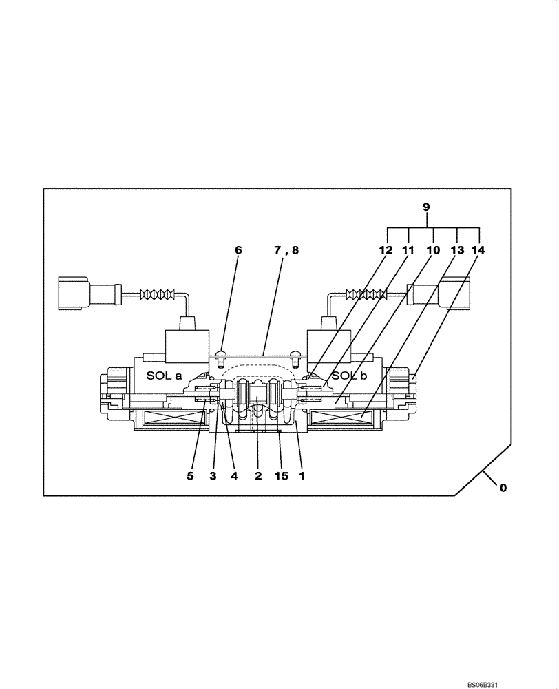 Схема запчастей Case CX800 - (08-259-00[01]) - VALVE SOLENOIDE - SELF-DETACHING COUNTERWEIGHT SYSTEM (08) - HYDRAULICS