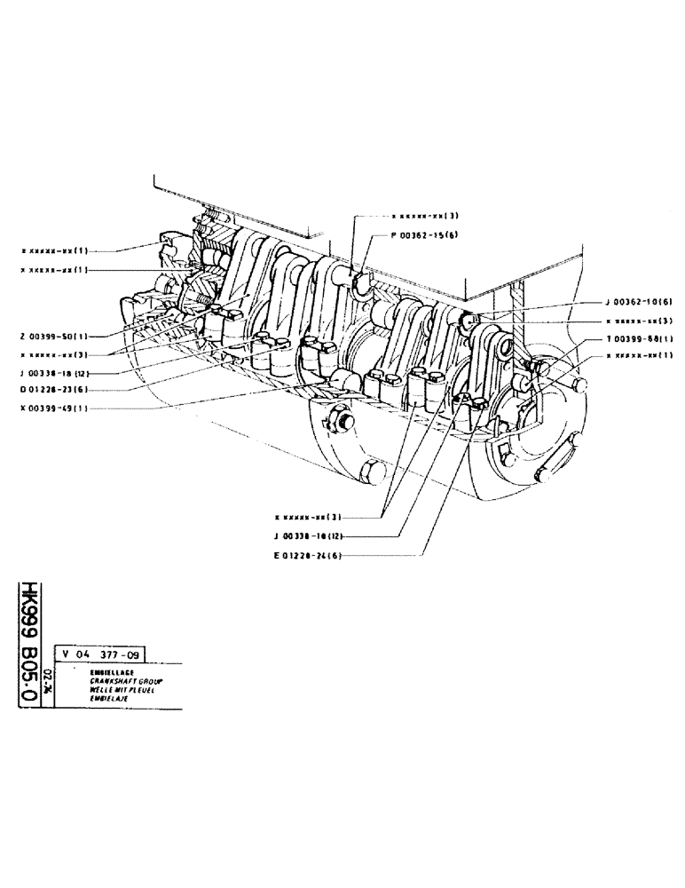 Схема запчастей Case GCK120 - (186) - CRANKSHAFT GROUP 