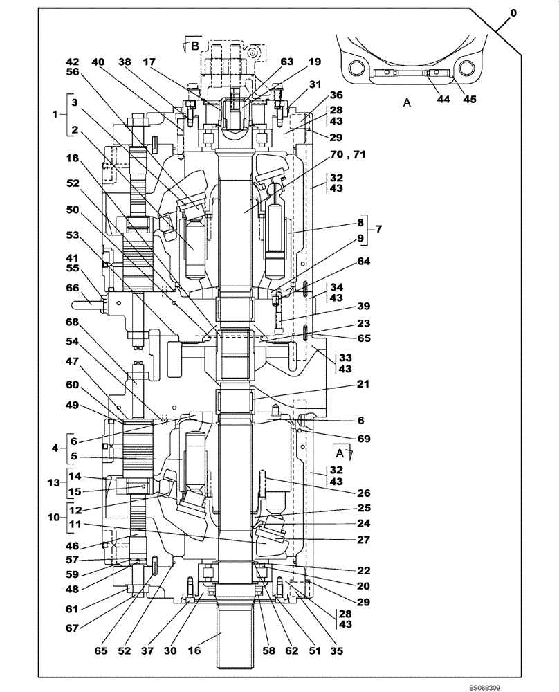 Схема запчастей Case CX700 - (08-100-00[01]) - HIGH PRESSURE PUMP (08) - HYDRAULICS