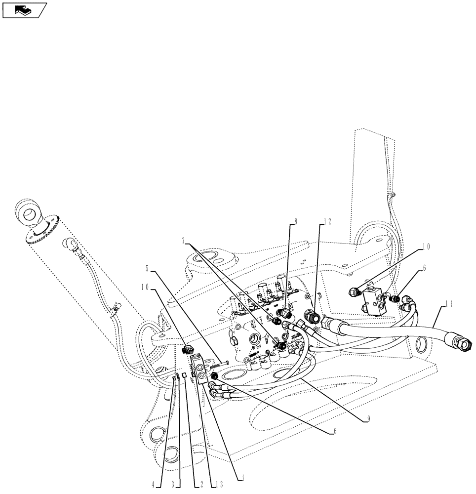 Схема запчастей Case 590SN - (35.732.01[04]) - HYDRAULICS - BACKHOE STABILIZER (35) - HYDRAULIC SYSTEMS