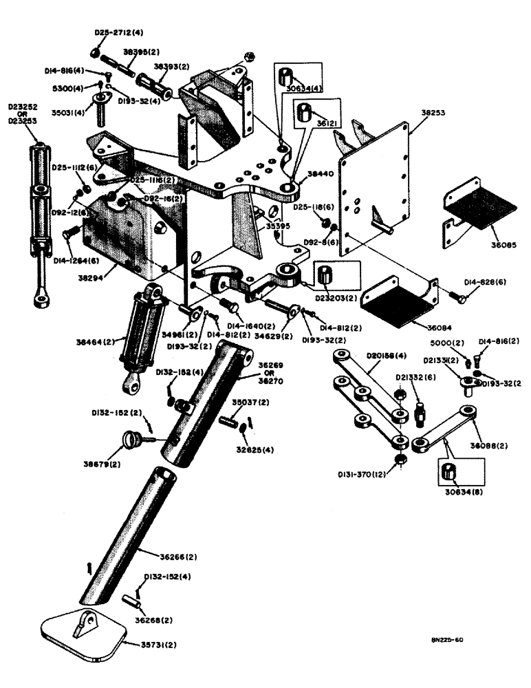 Схема запчастей Case 310 - (06) - MOUNTING PARTS, SWING LINKAGE, AND STABILIZERS, MOUNTING PARTS 