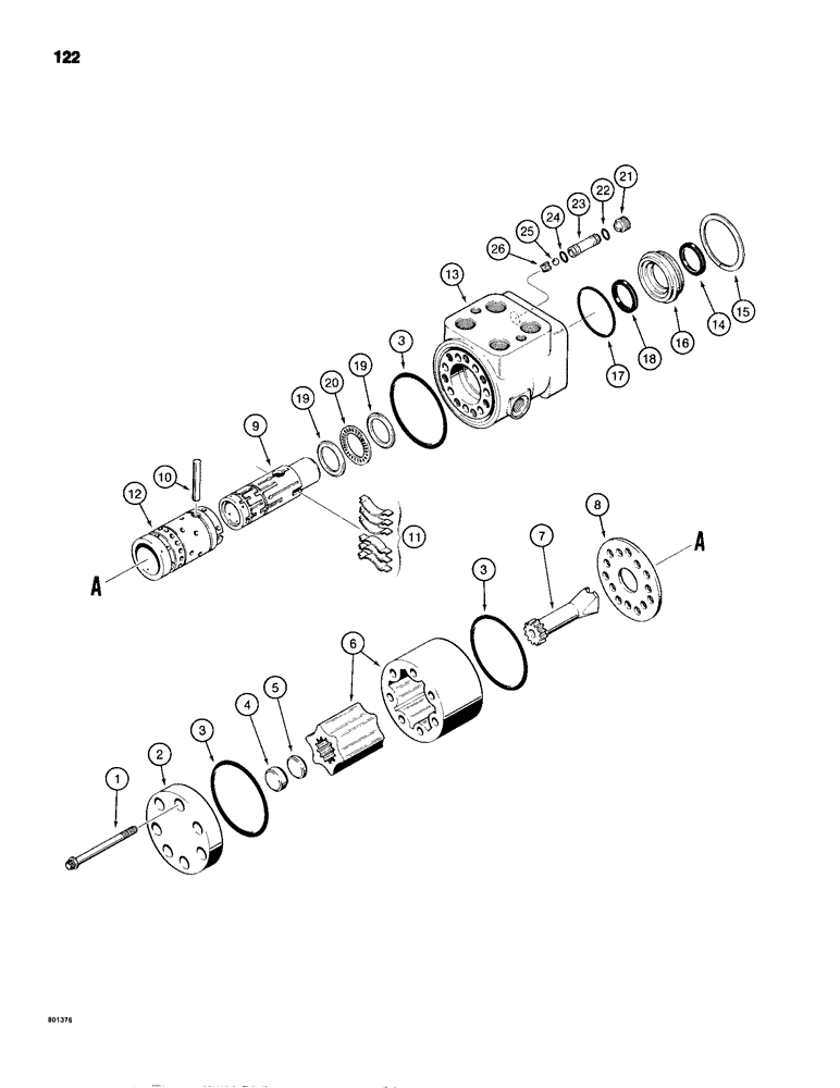 Схема запчастей Case 680H - (122) - L102601 STEERING COLUMN AND CONTROL VALVE (05) - STEERING