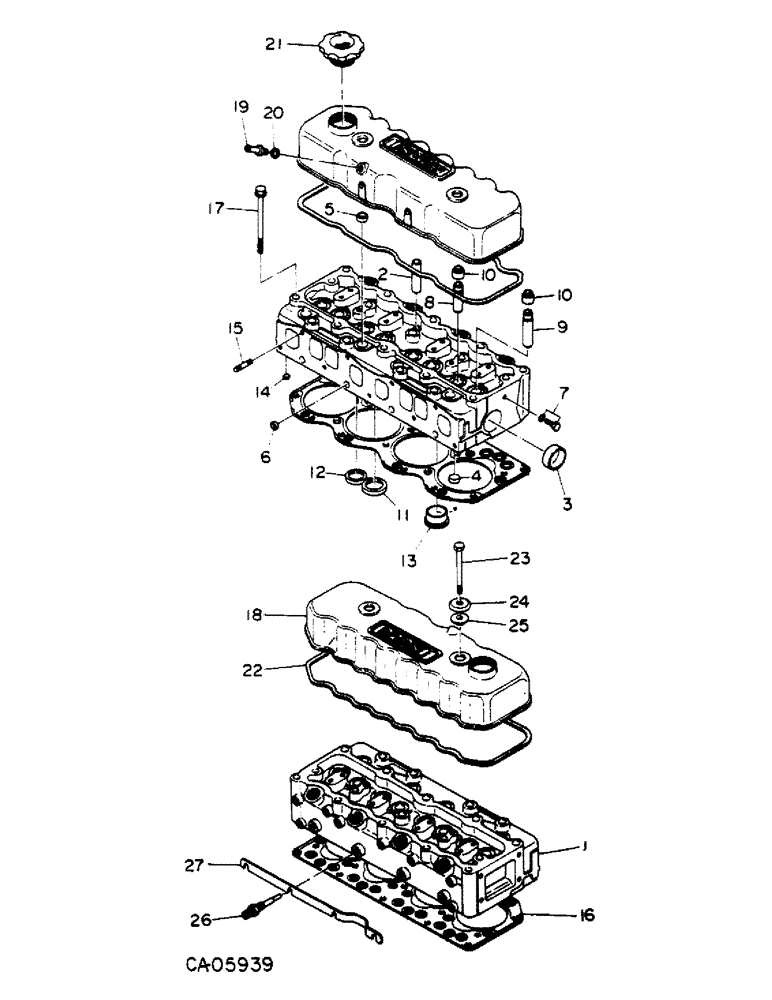 Схема запчастей Case 4150 - (12-21) - POWER, CYLINDER HEAD, ISUZU ENGINE (04) - Drive Train