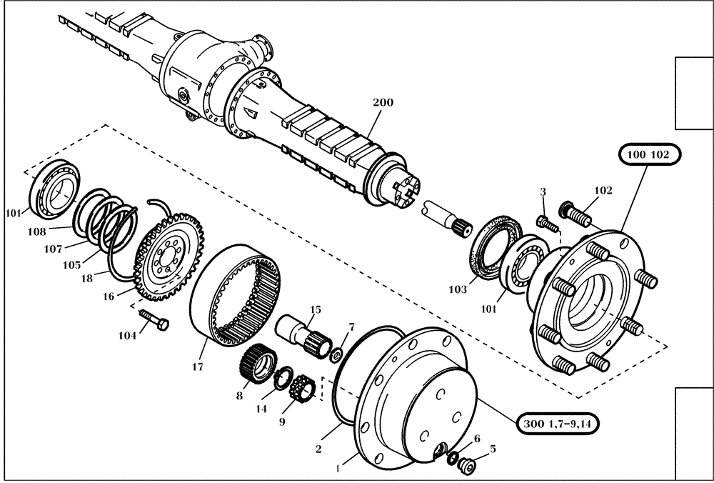 Схема запчастей Case 321D - (02.230[001]) - AXLE ARCH (OPTION) (S/N 591052-UP) No Description