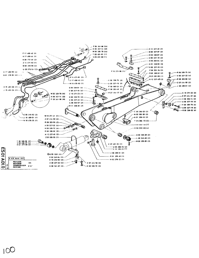 Схема запчастей Case SC150L - (100) - MAIN BOOM 