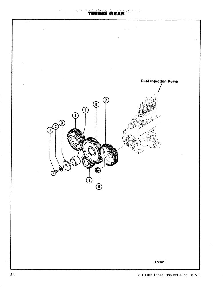 Схема запчастей Case DH4B - (24) - TIMING GEAR (10) - ENGINE