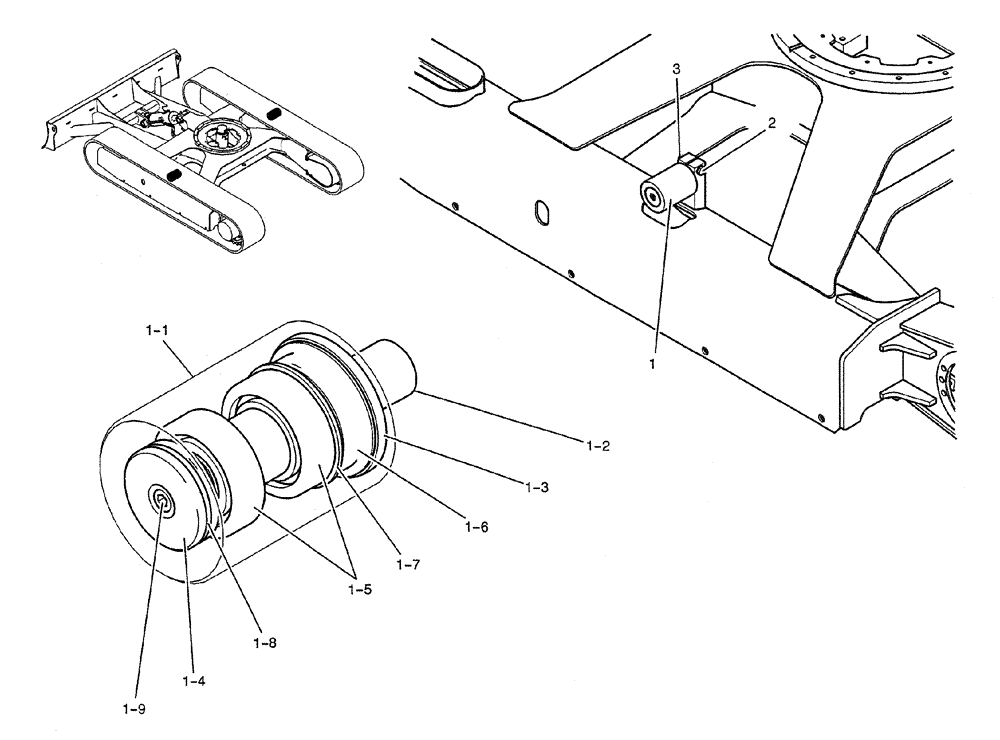 Схема запчастей Case CX27B PV13 - (02-007) - ROLLER ASSY, UPP (04) - UNDERCARRIAGE