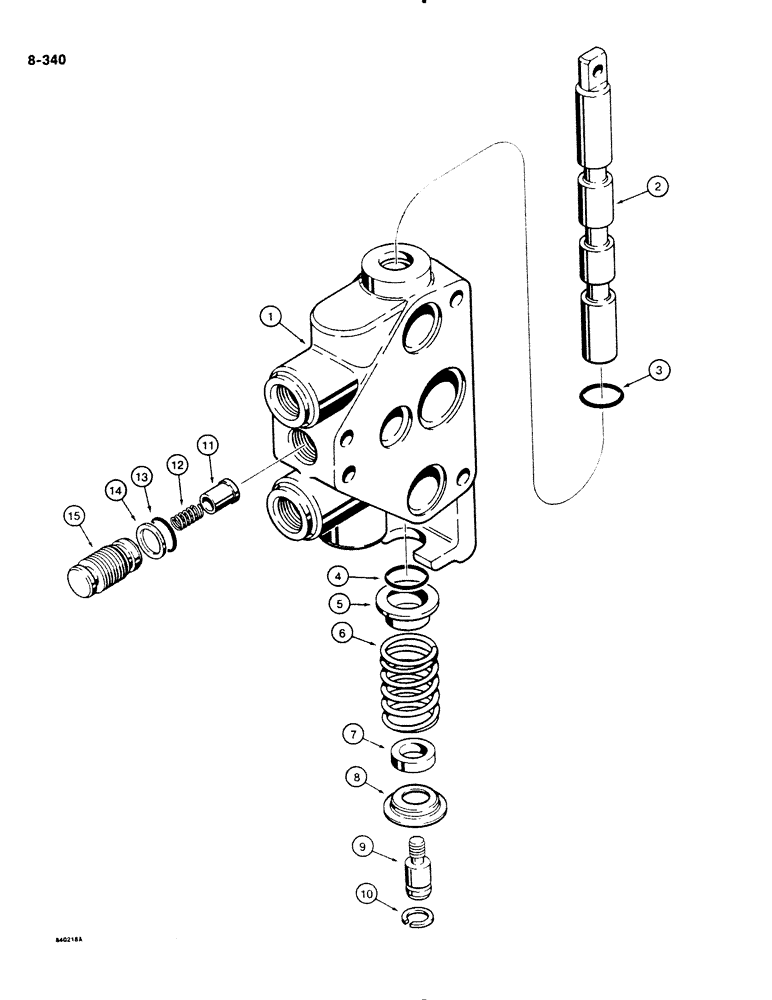 Схема запчастей Case DH4B - (8-340) - BUCKET, STABILIZER, AND SWING SECTION (08) - HYDRAULICS