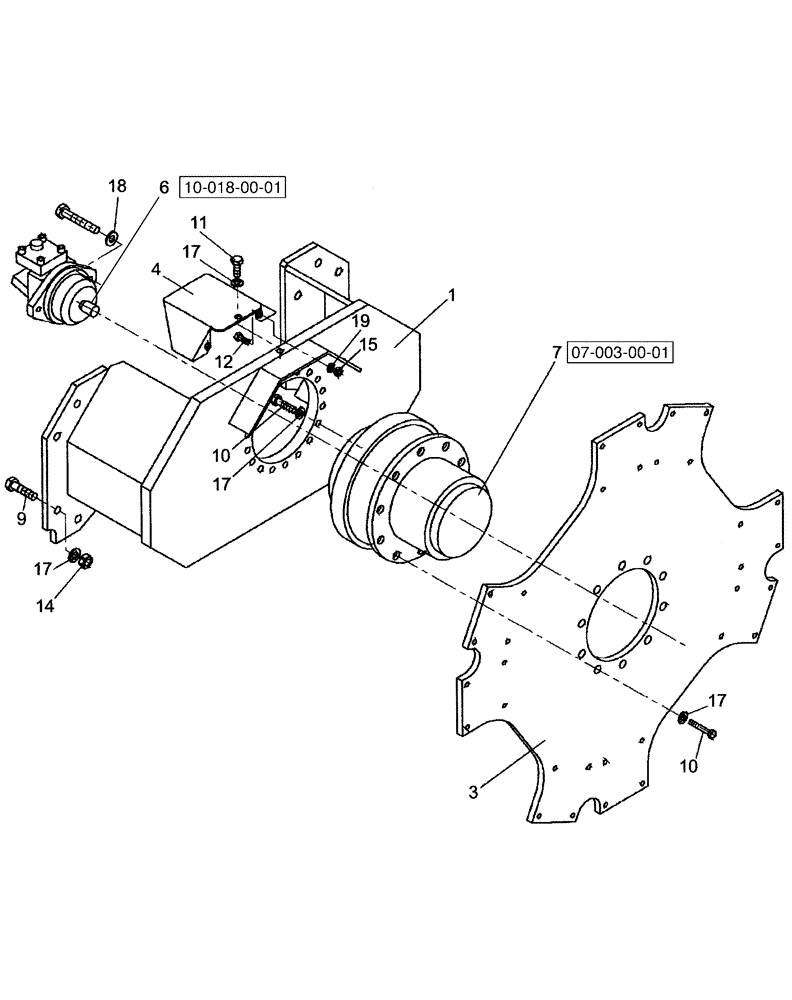 Схема запчастей Case SR15 - (07-001-00[01]) - TRANSMISSION - DRUM - IF USED (06) - POWER TRAIN