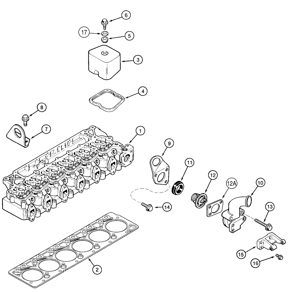 Схема запчастей Case 621D - (02-20) - CYLINDER HEAD - COVER, 6T-590 EMMISSIONS CERTIFIED ENGINE (02) - ENGINE