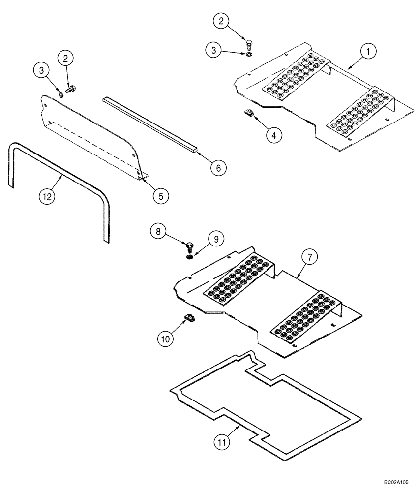 Схема запчастей Case 90XT - (09-10) - PLATES, FLOOR (09) - CHASSIS