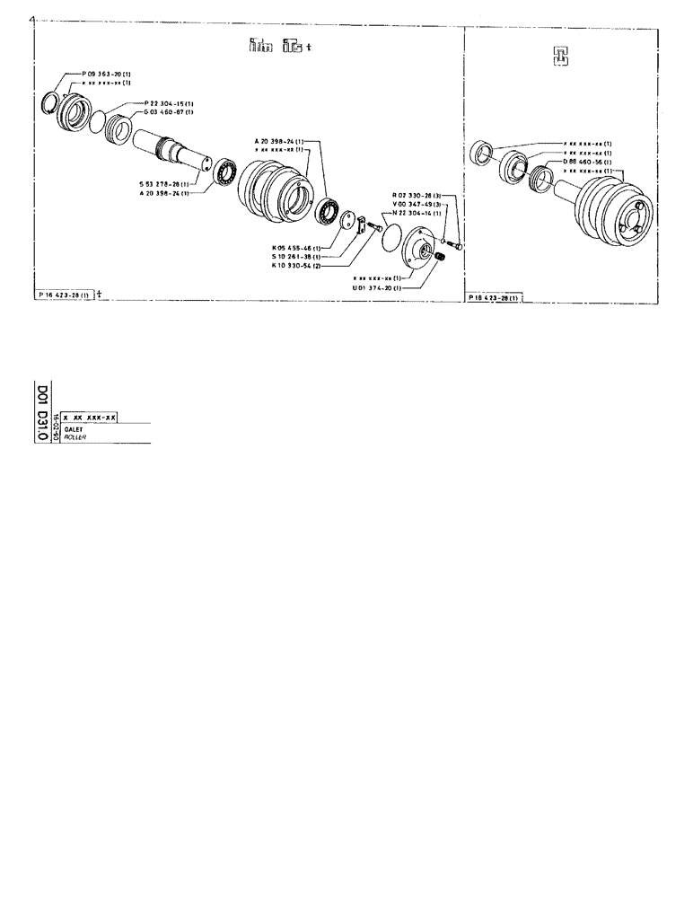 Схема запчастей Case 90BCL - (158) - ROLLER (04) - UNDERCARRIAGE