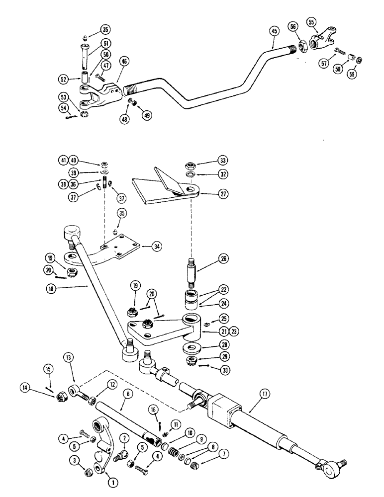Схема запчастей Case W10 - (138) - STEERING ARMS - CYLINDER AND DRAGLINK (05) - STEERING