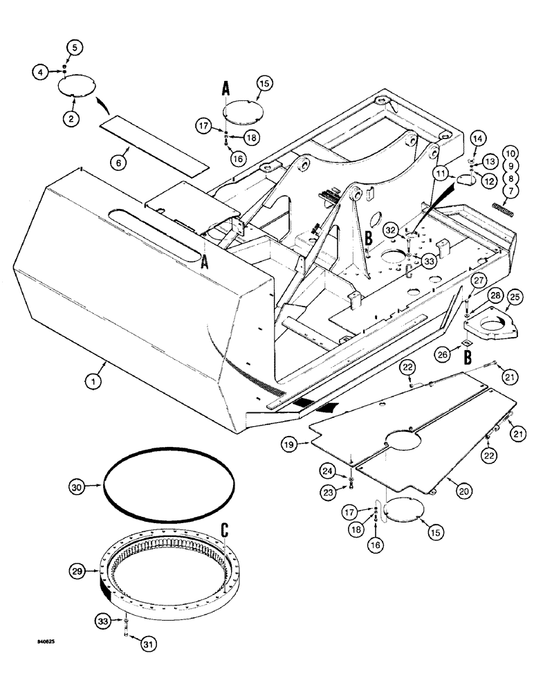 Схема запчастей Case 1187 - (294) - TURNTABLE AND BEARING (04) - UNDERCARRIAGE