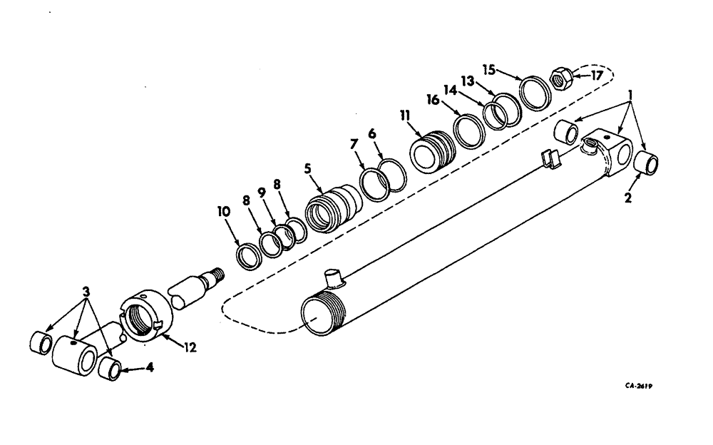 Схема запчастей Case 3400 - (088) - HYDRAULIC LIFT CYLINDER (35) - HYDRAULIC SYSTEMS
