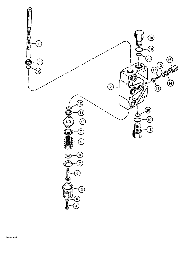 Схема запчастей Case 760 - (08-060) - BACKHOE CONTROL VALVE ASSEMBLY - H672270, BOOM, BUCKET, DIPPER & SWING SEC. MANUFACTURED BY KONTAK (35) - HYDRAULIC SYSTEMS