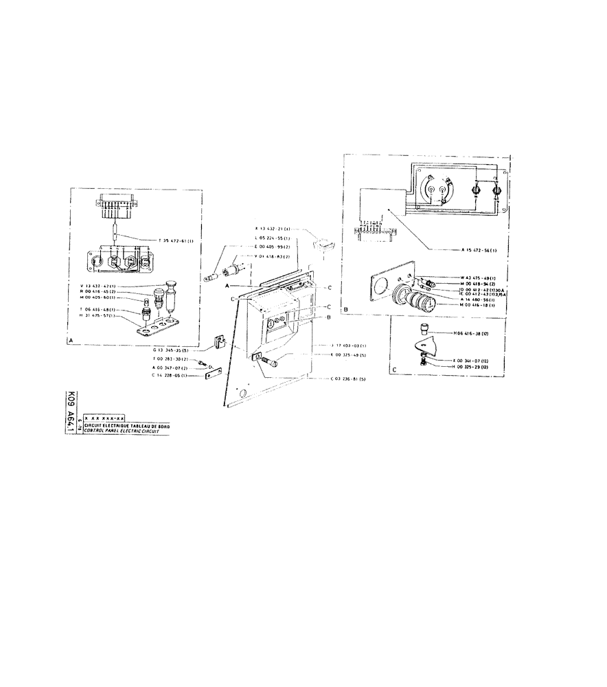Схема запчастей Case 220 - (238) - CONTROL PANEL ELECTRIC CIRCUIT (06) - ELECTRICAL SYSTEMS