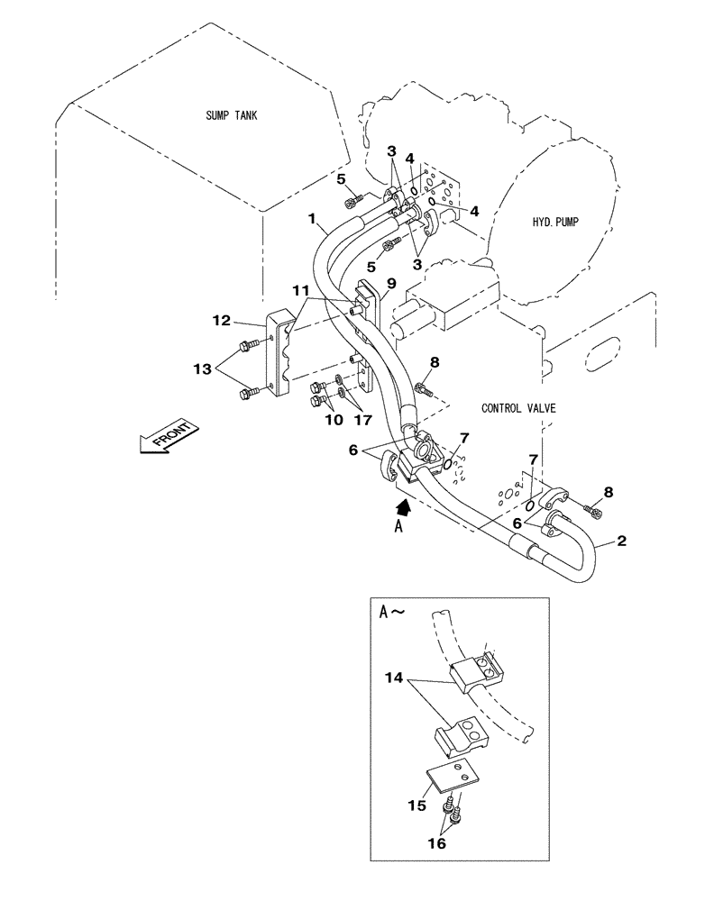 Схема запчастей Case CX300C - (08-004-00[01]) - HYDRAULIC CIRCUIT - CONTROL VALVE SUPPLY (08) - HYDRAULICS