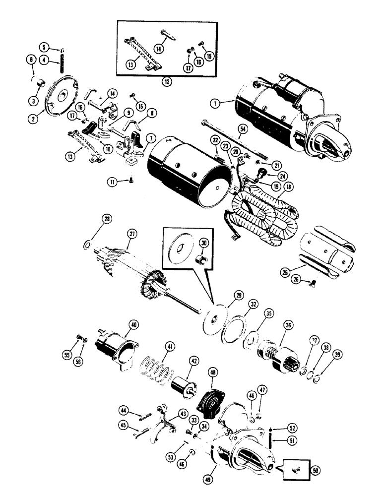 Схема запчастей Case 500 - (061C) - D39988 STARTER, (188) DIESEL ENGINE, FIRST USED ENGINE SERIAL NUMBER 9802298 (06) - ELECTRICAL SYSTEMS