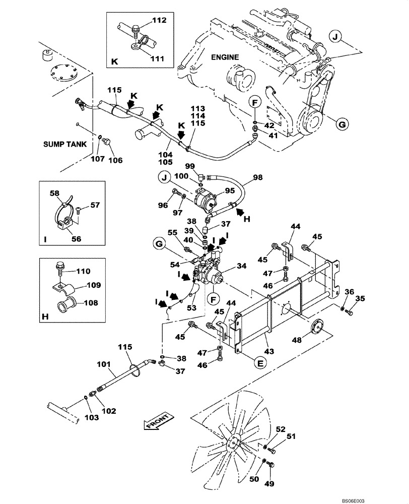 Схема запчастей Case CX800 - (02-005-00[01]) - ENGINE WATER CIRCUIT (02) - ENGINE