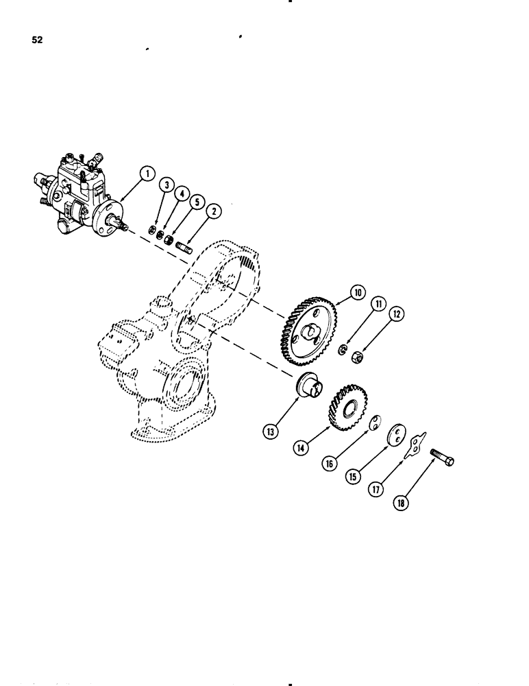 Схема запчастей Case 450B - (052) - INJECTION PUMP DRIVE, 207 TURBOCHARGED DIESEL ENGINE, 207 NATURALLY ASPIRATED DIESEL ENGINE (02) - FUEL SYSTEM