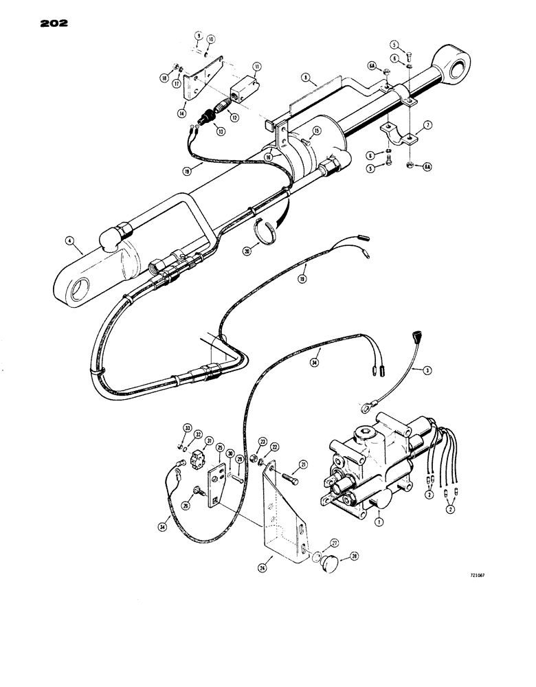 Схема запчастей Case W14 - (202) - LOADER POSITIONING CONTROLS, LOADER BUCKET RETURN TO DIG (08) - HYDRAULICS
